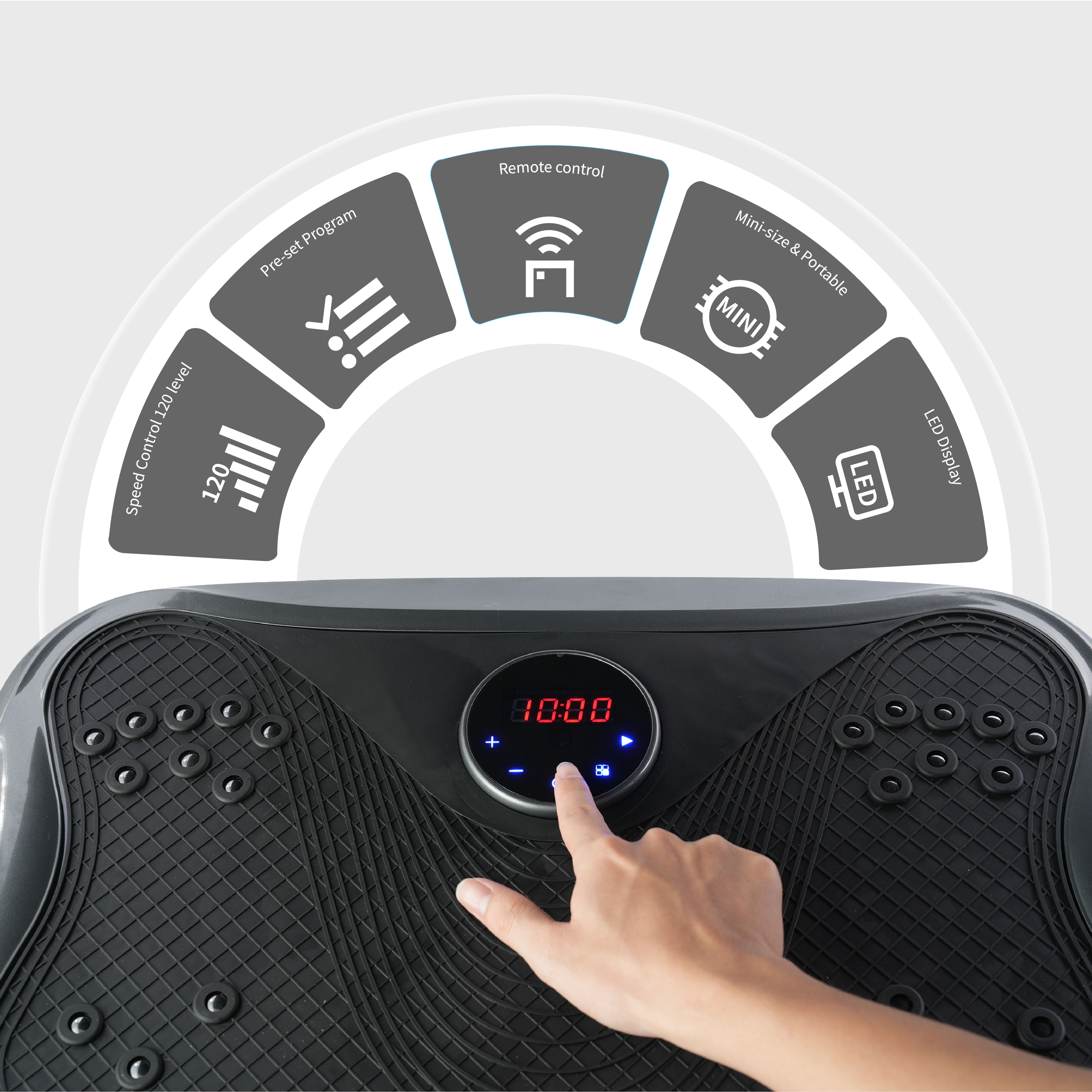 Vibration Plate Fitness Platform With Handle Whole Body Exercise Machine With 120 Speed Levels, Lymphatic Drainage, Fat Burning, And Weight Loss, Perfect For Women, Men, And Home Gym Exercise_voghion.com